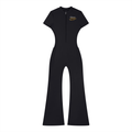 Clermont salsa Women’s Tight Flared Leg Quarter-Zip Jumpsuit