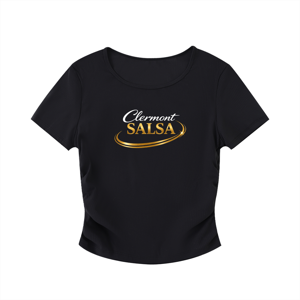 Speak Salsa Ruched Bodycon Crop Top